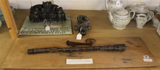 WW2 machine gun part & D plane parts